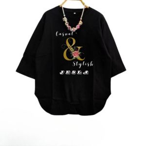 Blouse Wanita Terbaru Jumbo And #2 Blus Kaos Katun Combed 24s Aplikasi Sablon Ukuran S M L XL XXL 3XL Baju Atasan Dewasa Ootd Casual Hijab