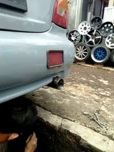 Knalpot Mobil Racing Omega Black Tipe Bas Kering
