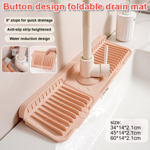 Button design to prevent water leakage antifouling mat Faucet antifouling mat Antimold environmentally friendly Nonslip Durable Kitchen Drainage Mats