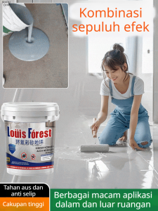 Cat Lantai Epoxy Untuk Rumah Renovasi Lantai Semen Interior Tahan Lama Anti Air Cepat Kering Tidak Berbau Anti Selip Warna Pasir Versi Upgrade