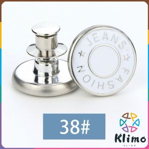 KLIMO Detachable Metal Waist Buttons with Flowers Patterns Metal Pants Button for Clothes 17mm