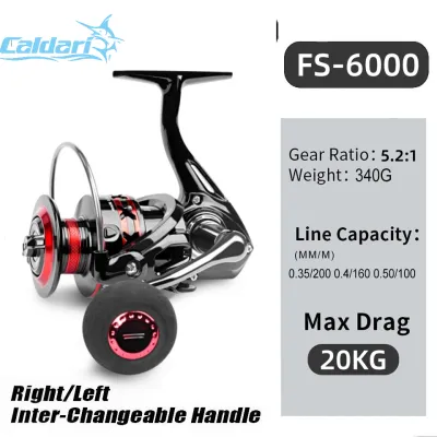 DEUKIO Spinning Reel FS2000-7000 Metal Bait Reel 4.7:1 Speed Ratio EVA Handle Spinning Reel Fishing Set Accessories