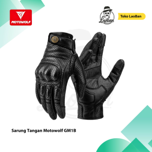 Motowolf Sarung Tangan Motor Kulit Asli FULL FINGER Breathable Premium Leather GM1B