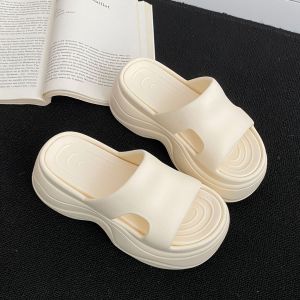 [Free Shipping] EVA ultra-soft non-slip summer thick-soled new style womens height-increasing slippers for outdoor wear high-heeled slip-ons