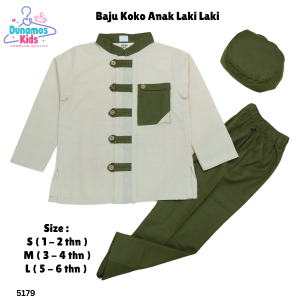 LITTLE GENTLEMAN Baju Koko Muslim Anak Laki Laki usia 1 - 6 Tahun