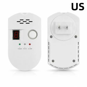 LITUILI Cảm biến nhiệt độ và độ ẩm Hệ thống phát hiện khí gas Cảm biến môi trường Màn hình kỹ thuật số Thiết bị báo động khí gas cắm và sử dụng An toàn Cảnh báo bằng âm thanh Cảnh báo khí gas An toàn trong nhà