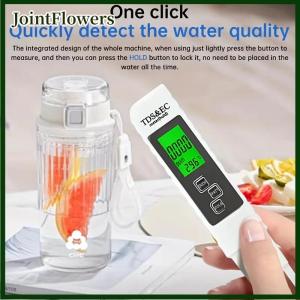 JointFlowers เครื่องวัดความบริสุทธิ์ของน้ำดื่มใช้ในครัวเรือนปากกาตรวจจับคุณภาพน้ำแบ็คไลท์4in1มิเตอร์วัดค่า TDS ความแม่นยำสูง0-9990ppm เครื่องทดสอบน้ำดิจิตอล