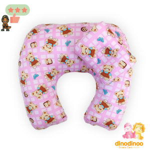 หมอนรองให้นม 👉รุ่น ใหญ่พิเศษ พร้อม หมอนรองคอ ผ้า DinoSmooth ถอดซักได้ กระชับ ลูกไม่ตก 62x60 cm. dinodinoo