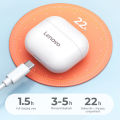 Lenovo Thinkplus LP40 ชุดหูฟังบลูทู ธ ไร้สายจริงไร้สายสีขาวกึ่งในหูกีฬาตัดเสียงรบกวนเบสหูฟังเพลงสากล Apple Huawei Xiaomi โทรศัพท์มือ. 