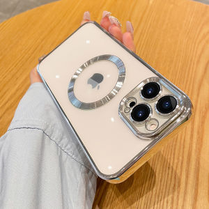Luxury Plating Wireless Charge Casing with Lens Film Protect The Camera for IPhone 16 15 14 13 12 11 Pro Max 14 15 16 Plus Camera Protector Transparent Soft Silicone Casing