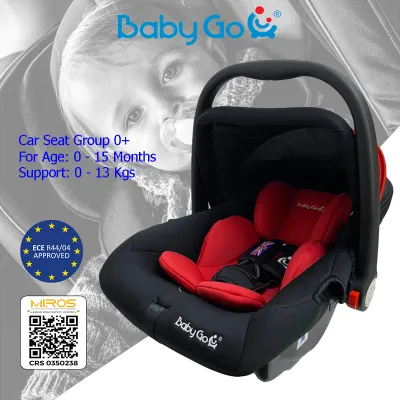 BabyGo New born Infant Baby Car Seat Model 399 Baby Carrier Seat 3 in 1 For Newborn To 13KG -Grey / Red / Black / Blue
