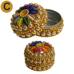 Fancy Aluminium Gliter KumKum Storage Box Sindor Box Wedding Gift