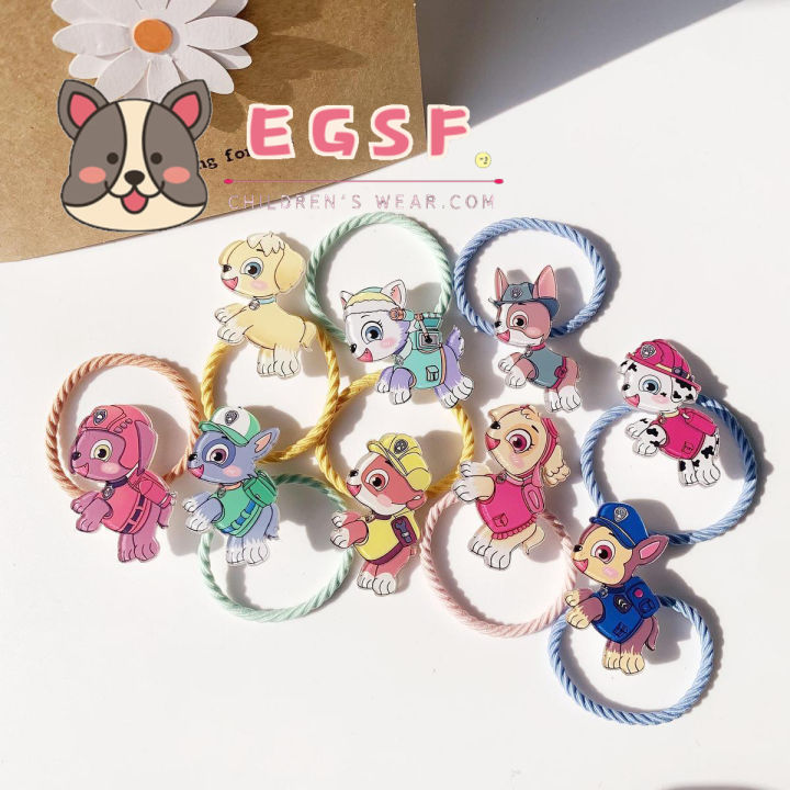 9pcs Paw Patrol Baby Hair Ties For Girls,cute Small Hair Ties For Thin 