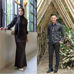 couple gamis polos dress kaftan lebaran kondangan remaja wisuda kemeja batik panjang alika