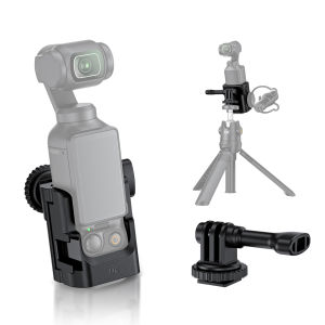 JJC 2 In 1 Camera Hot Shoe Expansion Adapter For DJI Osmo Pocket 3 With 1/4-20 Screw Hole & Cold Shoe Mount Design to Mount Osmo Pocket 3 Onto Camera Hot Shoe /Tripod