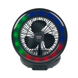 TECHZONE HM-1857 3 in 1 Foldable Wireless Bluetooth Speakers Portable Desktop Fan with RGB Ring Light for Travel