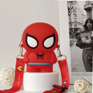 OKKFINE Spider Man Card Bag The Marvel Adjustable Strap Crossbody Bag Cute Silicon Children Coin Purse