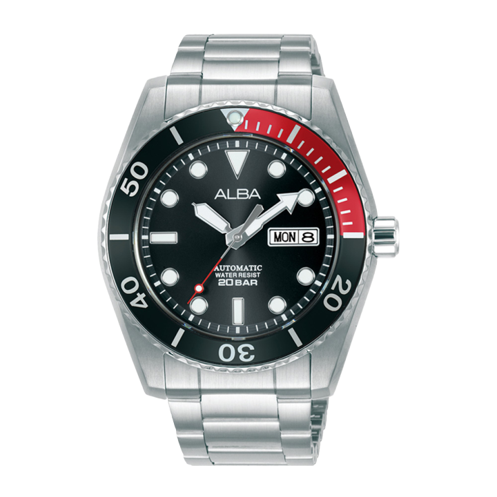 Jam Tangan Pria Alba Mechanical AL4293X1 Automatic Black Dial Stainless