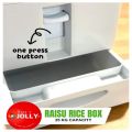 RAISU JOLLY RICE DISPENSER 25KG RICE BOX ,SEALED RICE STORAGE BOX ,GRAIN BARREL , LAGAYAN NG BIGASAN. 