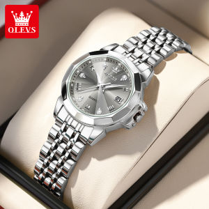OLEVS Fragrance Watch For Women Waterproof Original Quartz Calendar Luminous Silver Gold Relo