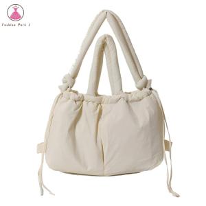 【HOT】Puffer Tote Bag for Women Adjustable Strap Hobo Bag Nylon Large Capacity Backpack Puffy Purse for Shopping Travel