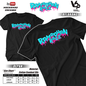 Vando Baju Kaos Ramadhan Race Lengan Pendek Cotton Combed 30s Atasan Pria Kekinian Vol 6