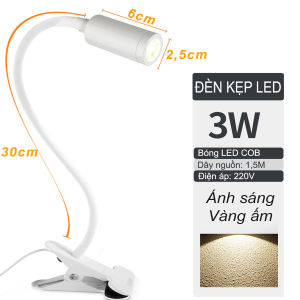 Đèn Led rọi kẹp đầu giường và bàn học READING LAMP 3W Nguồn USB 5V - T002
