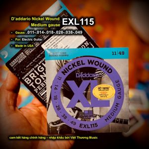 DÂY ĐÀN GUITAR ĐIỆN D’ADDARIO NICKEL WOUND ELECTRIC GUITAR STRINGS EXL120 EXL125 EXL110 EXL140