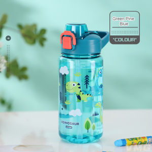 600ML Cute Animals Tumbler For Kids With Straw And Handle Cartoon Childrens Straw Cup Leak Proof Tumbler Water Bottle