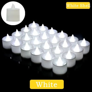 Anglebabylife 50PCS Colorful LED Candle with Battery Tealights Switch Candles Flameless Wedding Home Christmas Decor Simulation Candle