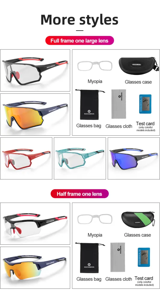 ROCKBROS Photochromic/Polarized Cycling Glasses Sports Glasses Men's  Sunglasses MTB Road Cycling Eyewear Protection Goggles Fishing Glasses