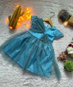 Gaun Pesta Anak Perempuan dengan Ujung Renda - Bahan Satin Nyaman untuk Usia 1-5 Tahun