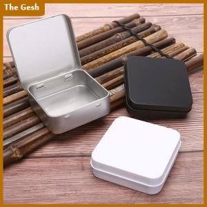 [The Gesh] pintuilao Mini Metal Tins Container Square Hinged Flip Storage Tin Box Jewelry Case