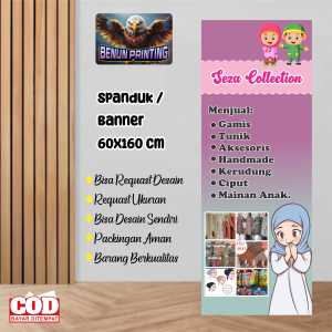 SPANDUK BANNER GAMIS KERUDUNG 60X160 CM BISA REQUEST DESAIN