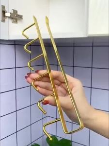 Home Kitchen Iron Cabinet Storage Hanger Multi functional Hook Wardrobe Organizing Rack Kitchen Non marking Nail free Hook