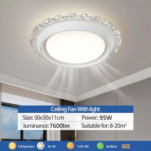Modern Bladeless Ceiling Light fan Remote Control 6 Speed Invisible Bladeless Ceiling Fans Lamp for Childrens Bedroom