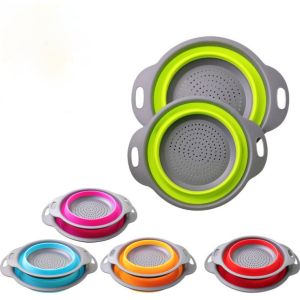 BỘ 2 RỔ XẾP GỌN HÌNH TRÒN ĐỰNG RAU CỦ QUẢ