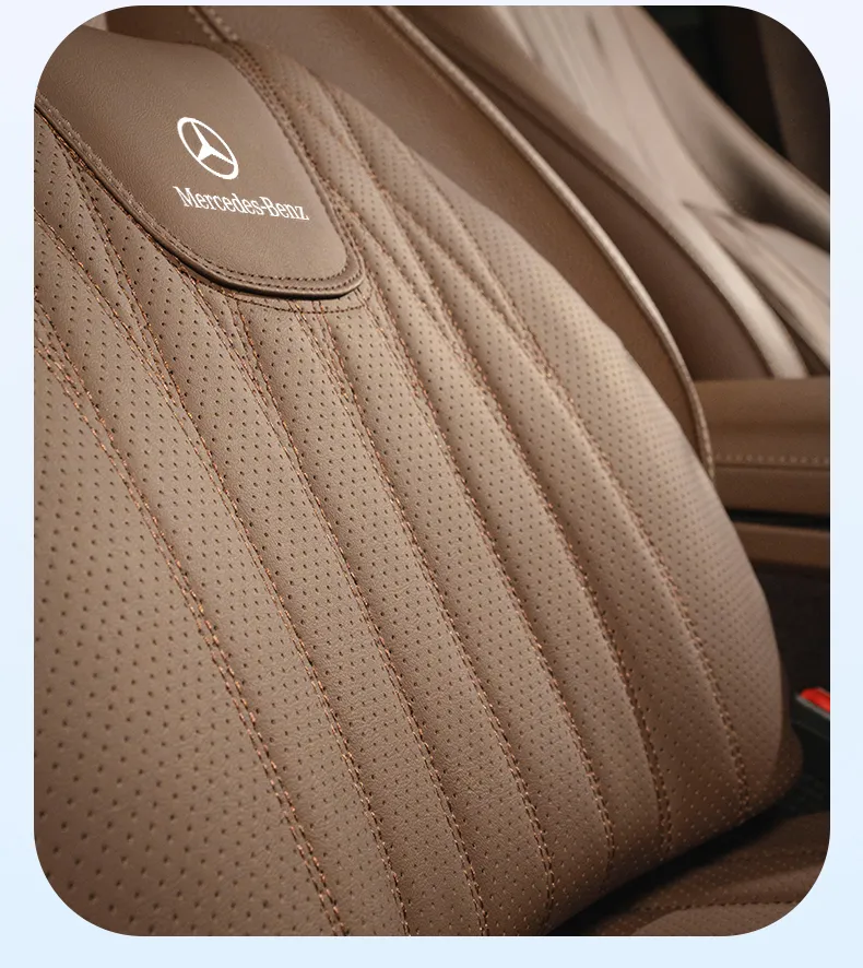 Universal Auto Vorne + Hinten Sitzbezug 9PCS Protector Set Leder Für Mer -  cedes Be - nz W203 W204 W205 W211 W212 W213 W124 GLK GLC W164 W166  GLE,Beige : : Auto
