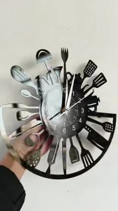 Vinyl Record Wall Clock Kitchen Kitchenware Wall Clock Silent Clock Suitable for Birthday New Year Valentines Day Gifts Suitable for Living Room Kitchen DecorationFast shipping