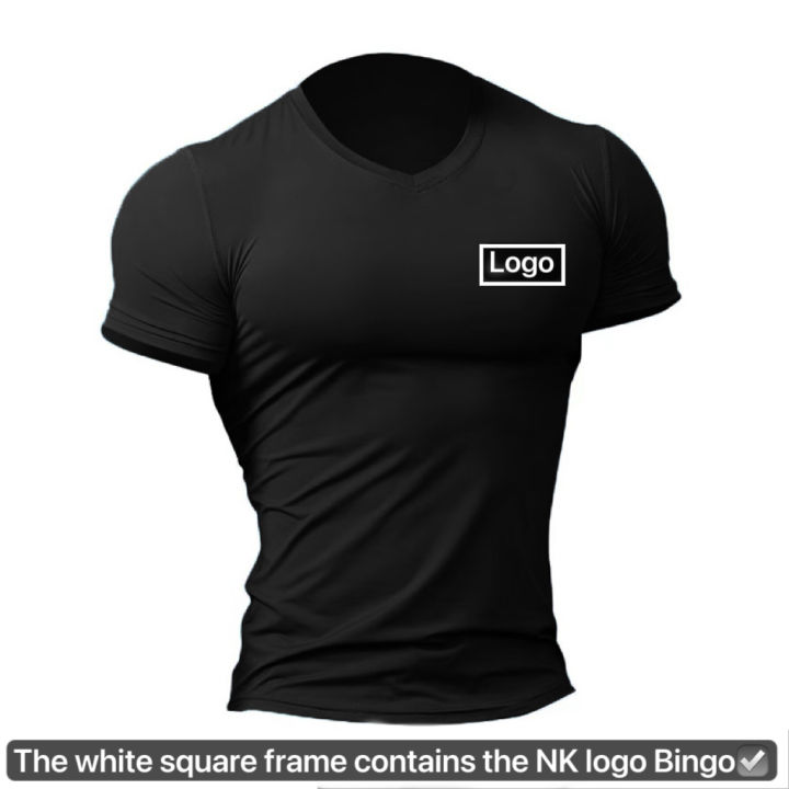 Shipped with NK LOGO】(V-NECK)Mens Shirt Sport Activewear Dri Fit