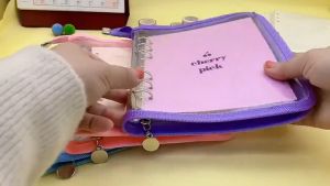 A6 Transparent Zipper Binder Multifunctional Refillable Notebook Budget Cash Envelope Organizer