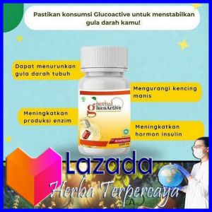 jual GLUCOACTIVE ORIGINAL BPOM - Obat Kapsul Herbal Diabetes Kencang Manis Rematik - Mengatasi Asam Urat Dan Menurunkan Kadar Kolestrol - Bebas Gula - Gluc