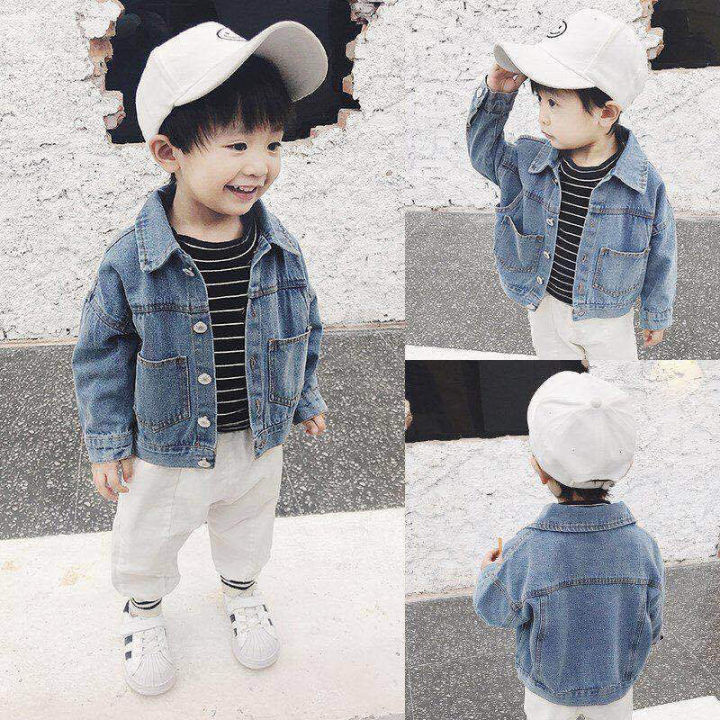 3PCS Baby Boys Gentleman Outfit suit Coat+T Shirt+Denim pants Kids Clothes  Set | eBay