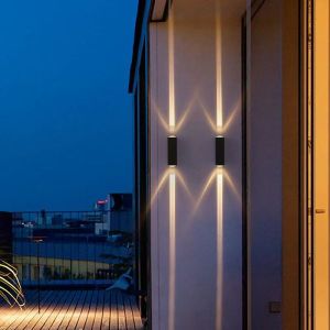 Outdoor Lighting Lens Beam Wall Lamps IP65 Waterproof Aluminum Wall Lights Corridor Garden Shopping Mall Up Down LED Porch Lamp