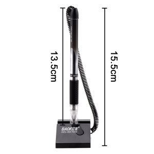 10pcs 0.5/0.7mm Table Top Pen Black Desktop Ballpen Desk Table Pen With String Bank Hotel Front Pen