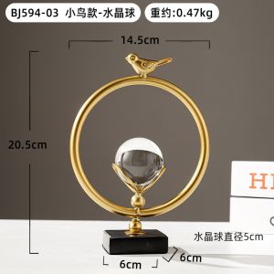 Eyre/Luxury/Ornamen bola kristal cinta mewah ringan / ornamen kerajinan bola kristal kreatif / dekorasi kantor rumah