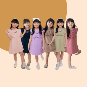 Dress Anak Carisa Smilee Mix Warna Size 1-5 Tahun
