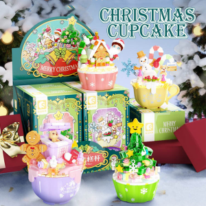 [4 in 1] Sembo Christmas Cupcake Series Blocks 605030-605033  Bricks Deco Decoration Toy Girl Gift 