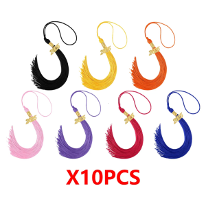 Pack of 10 Gold Charm Graduation Caps Tassels 2025 for Caps Decorations and Graduation Event