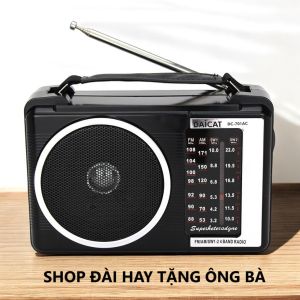 Đài Radio nghe FM/AM DC-701AC cắm điện nghe dễ dàng dùng 2 pin đại onda radio Nghe Nhạc cassette xanh
